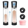 electric lcd penis pump enlargement vacuum dick extender men sex toy increase length enlarger male train erotic erection trainer 8